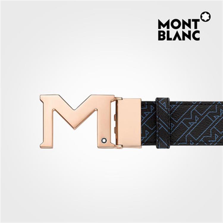 Montblanc/万宝龙全新M_Gram 4810系列玫瑰金M扣印花腰带